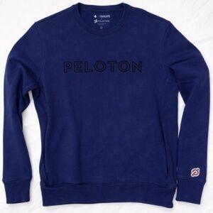 FOURLAPS x Peloton Navy Blue Spell Out Logo Pullover Pocket Sweatshirt - Medium